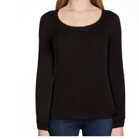 NWT No Boundaries Long-Sleeve Tee, Scoop-Neck, Black, XS - Picture 1 of 3